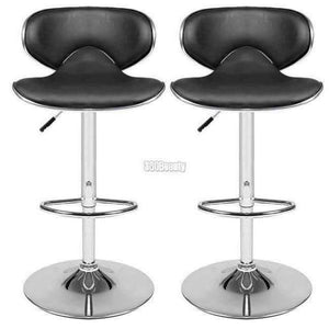 Planet Gates Germany / Black Homdox 1 Pair 360 Degree Swivel Bar Chair Faux Leather Kitchen Breakfast Bar Stool Chrome Base Adjustable Lift Chair N25A*