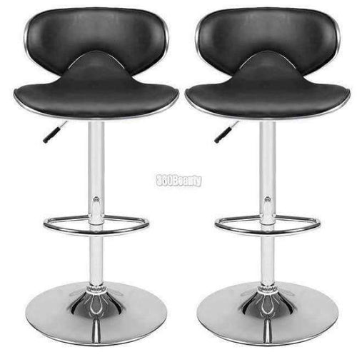 Planet Gates Germany / Black Homdox 1 Pair 360 Degree Swivel Bar Chair Faux Leather Kitchen Breakfast Bar Stool Chrome Base Adjustable Lift Chair N25A*