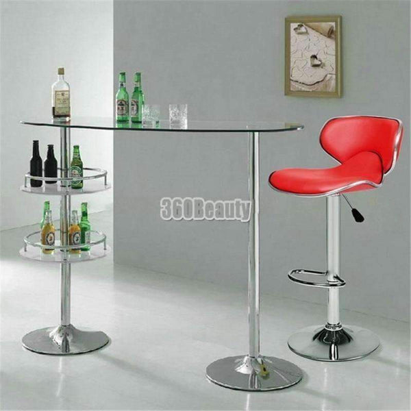 Planet Gates Germany / Black Homdox 1 Pair 360 Degree Swivel Bar Chair Faux Leather Kitchen Breakfast Bar Stool Chrome Base Adjustable Lift Chair N25A*