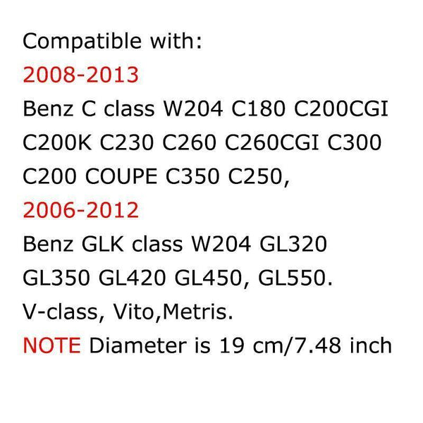 Planet Gates Germany Car LED Light Front Grille Star Logo Emblem Badge for Mercedes Benz Hood Ornament Emblem Size 19 cm/7.48 inch snap-in