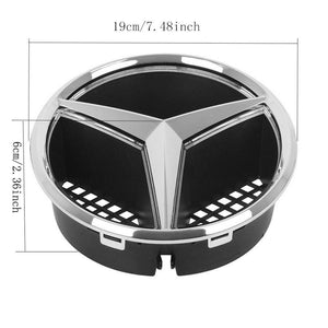 Planet Gates Germany Car LED Light Front Grille Star Logo Emblem Badge for Mercedes Benz Hood Ornament Emblem Size 19 cm/7.48 inch snap-in