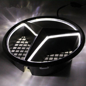 Planet Gates Germany Car LED Light Front Grille Star Logo Emblem Badge for Mercedes Benz Hood Ornament Emblem Size 19 cm/7.48 inch snap-in