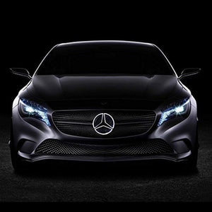 Planet Gates Germany Car LED Light Front Grille Star Logo Emblem Badge for Mercedes Benz Hood Ornament Emblem Size 19 cm/7.48 inch snap-in