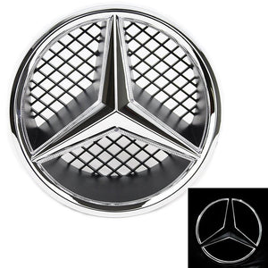 Planet Gates Germany Car LED Light Front Grille Star Logo Emblem Badge for Mercedes Benz Hood Ornament Emblem Size 19 cm/7.48 inch snap-in