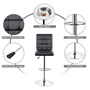 Planet Gates Germany JEOBEST 2PCS/Set Black Bar Stools Height Adjustable Swivel PU Leather Dining Chair Pipe Modern Style Barstool DE FR Stock HWC