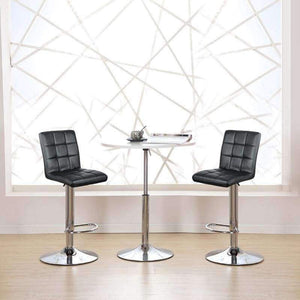 Planet Gates Germany JEOBEST 2PCS/Set Black Bar Stools Height Adjustable Swivel PU Leather Dining Chair Pipe Modern Style Barstool DE FR Stock HWC