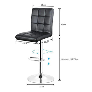 Planet Gates Germany JEOBEST 2PCS/Set Black Bar Stools Height Adjustable Swivel PU Leather Dining Chair Pipe Modern Style Barstool DE FR Stock HWC