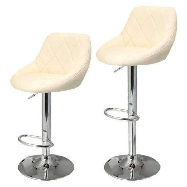 Planet Gates Germany / Rice White Homdox 2pcs Synthetic Leather Swivel Bar Stools Chairs Height Adjustable Pneumatic Heavy-duty Counter Pub Chair Barstools N20*