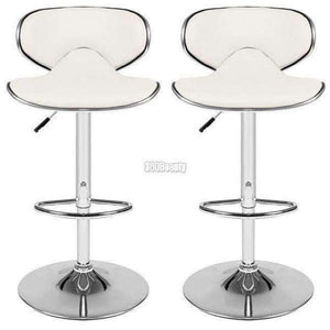 Planet Gates Germany / White Homdox 1 Pair 360 Degree Swivel Bar Chair Faux Leather Kitchen Breakfast Bar Stool Chrome Base Adjustable Lift Chair N25A*