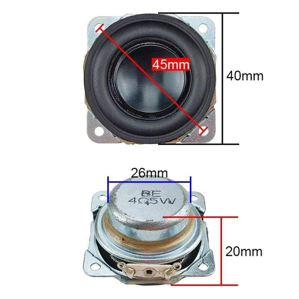 Planet Gates GHXAMP 1.5 Inch 40mm Full Range Speaker 4Ohm 5W Neodymium Bluetooth Speaker Aluminum Basin Repair Audio Driver Diy 2pc