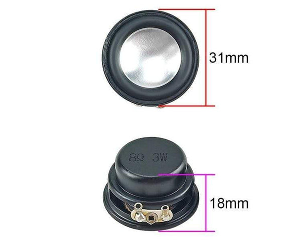 Planet Gates GHXAMP 1 Inch 31mm Full Range Speaker 8Ohm 3W Aluminum Film Rubber Edge Full Range Driver For Audio Parts Diy
