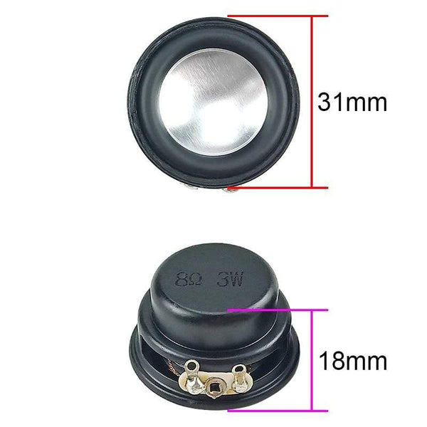 Planet Gates GHXAMP 1 Inch 31mm Full Range Speaker 8Ohm 3W Aluminum Film Rubber Edge Full Range Driver For Audio Parts Diy
