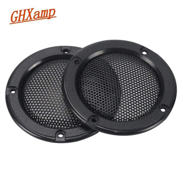 GHXAMP 2PCS 2 Inch Black Car Speaker Grill Mesh Enclosure Net Protective Cover DIY Speaker Accessories