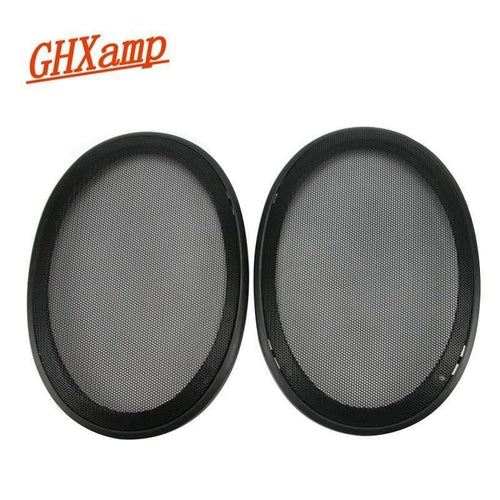 GHXAMP 2PCS 6*9 Inch Car Speaker Mesh Enclosure Net Cover Protective Grill Mesh Plastic Frame + Metal Cover