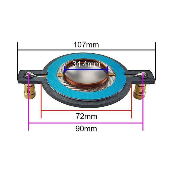 Planet Gates GHXAMP 34.4MM Tweeter Diaphragm Voice Coil Titanium Film Flat aluminum Driver 34.5 core components With Column 90MM 1Pairs