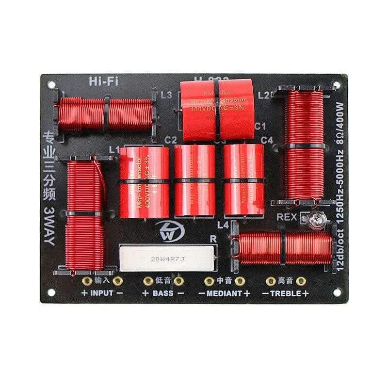 GHXAMP 400W 3 Way Crossover Hifi Tweeter Midange Woofer Speaker Crossover 1250H/5000HZ With High-pitched Protection 1PC