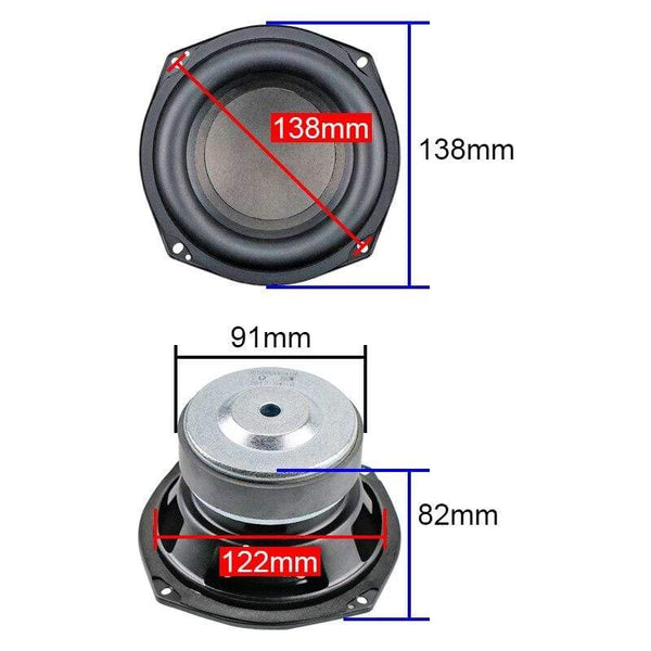 Planet Gates GHXAMP 5.25 Inch Woofer Loudspeaker Unit Subwoofer 2OHM 80W High-end Bass Long Stroke Rubber Edge For Car Home Audio Driver Diy