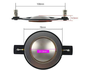 Planet Gates GHXAMP 51.3MM Voice Coil Titanium Film Horn Tweeter Diaphragm Driver Ring Treble Speaker Repair Accessories DIY 2PCS