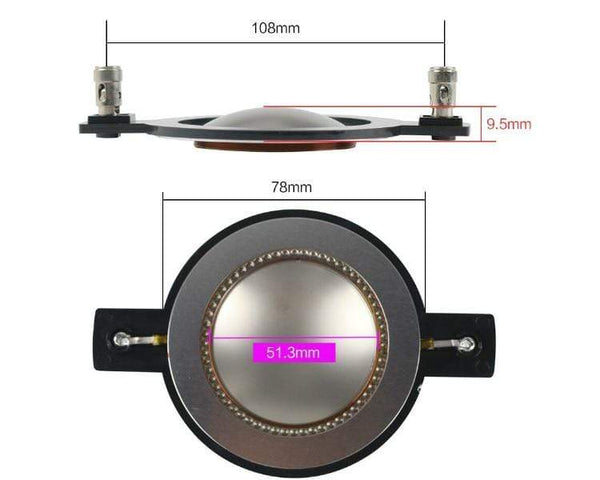 Planet Gates GHXAMP 51.3MM Voice Coil Titanium Film Horn Tweeter Diaphragm Driver Ring Treble Speaker Repair Accessories DIY 2PCS