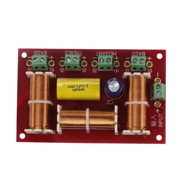 GHXAMP Treble + Midrange + Dual Bass Speaker Crossover Audio 4-Way 3 Way Crossover Speakers Filter Frequency Divider 200W 2PCS