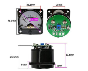 Planet Gates GHXAMP VU Meter With LED Backlight Front Rear Driver Board 45mm Pointer type VU Level Meter Direct Connect Amp Output 2PCS
