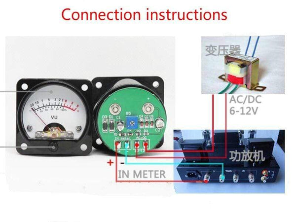 Planet Gates GHXAMP VU Meter With LED Backlight Front Rear Driver Board 45mm Pointer type VU Level Meter Direct Connect Amp Output 2PCS