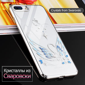 Planet Gates Gift Case for iPhone 7 X 8 Plus Cover Swarovski Element Crystals Phone Case for iPhone 7 Case Cover Plated Hard