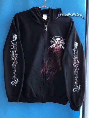 Planet Gates Gildan walking dead filigree zipper 50% Cotton 50% Polyester Pre Shrunk Flanging Black Men Hoodies Sweatshirts