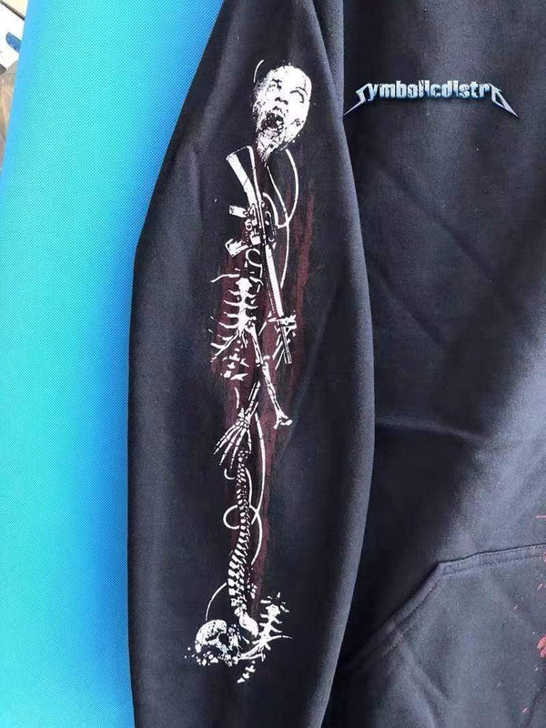 Planet Gates Gildan walking dead filigree zipper 50% Cotton 50% Polyester Pre Shrunk Flanging Black Men Hoodies Sweatshirts