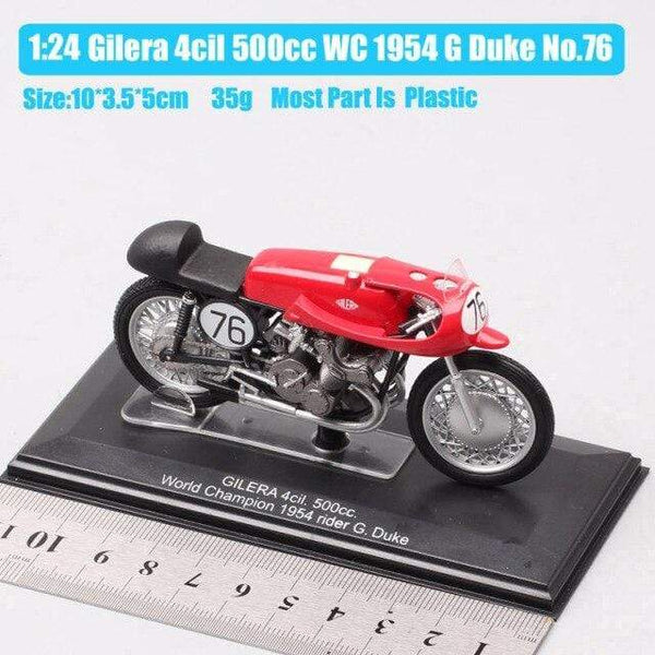 Planet Gates Gilera 1954 No76 1/24 Scale Classic Retro Italeri 1955 Gilera 4cil 500cc World Champion #76 G Duke motorcycle Diecast GP bike model Toy Vehicles