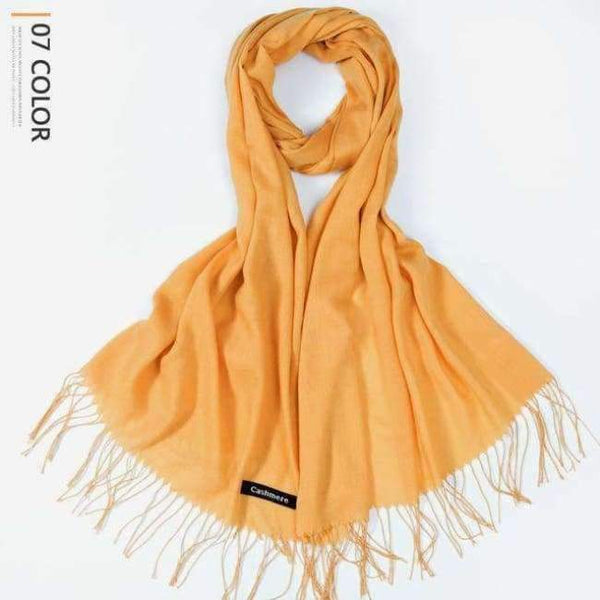 Planet Gates Ginger / 216cmX65cm Autumn and Winter Scarf Women Fashion Solid Cashmere scarves for Women Shawls and Wraps 35 Colours