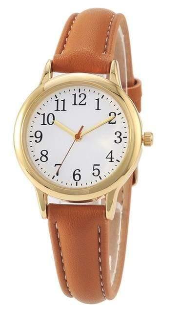 Planet Gates ginger Lady style women watch candy color straps leather band simple dial