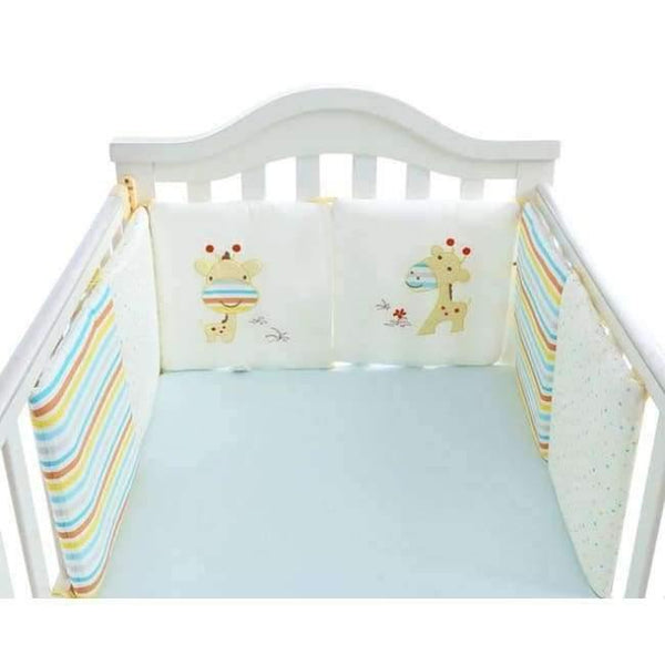 Planet Gates Giraffe Comfortable Baby Bed Bumper Cartoon Bumpers For Baby Bed Crib Cotton Infant Bumper 6pcs/Set Bedding set