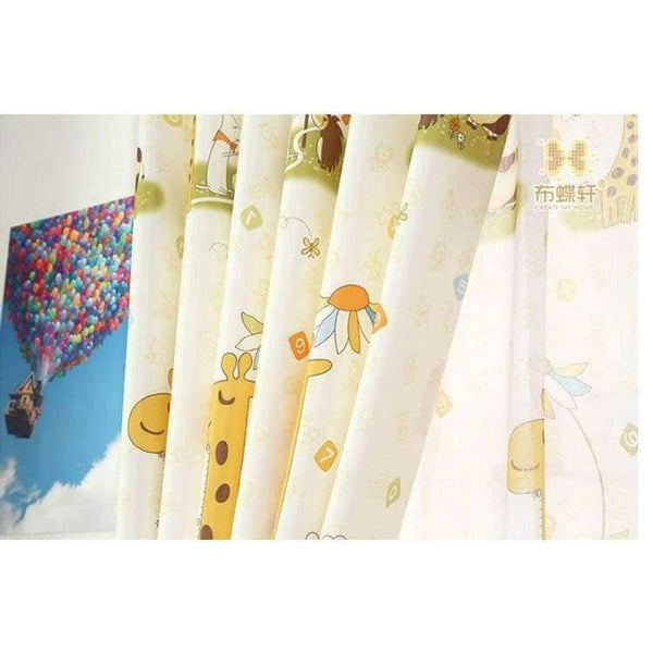 Planet Gates Giraffe Pattern Modern Shade Blinds Thick Window Blackout Curtains for Children Living Room Bedroom Kids Fabric Rideaux