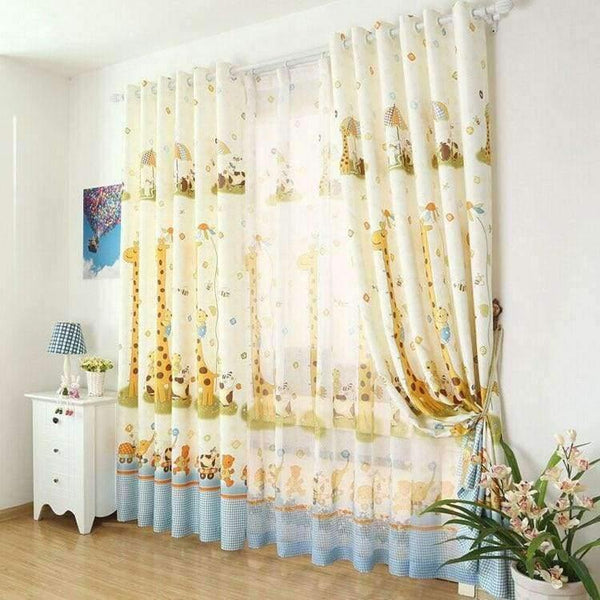 Planet Gates Giraffe Pattern Modern Shade Blinds Thick Window Blackout Curtains for Children Living Room Bedroom Kids Fabric Rideaux