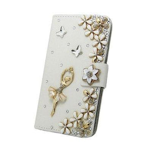 Planet Gates Girl flowe Butterfly / PU leather Diamond Flip Leather Phone Case For Huawei P8 LITE 2017/P9 LITE 2017/Honor 8 lite,Wallet Style Cover With Card Slot