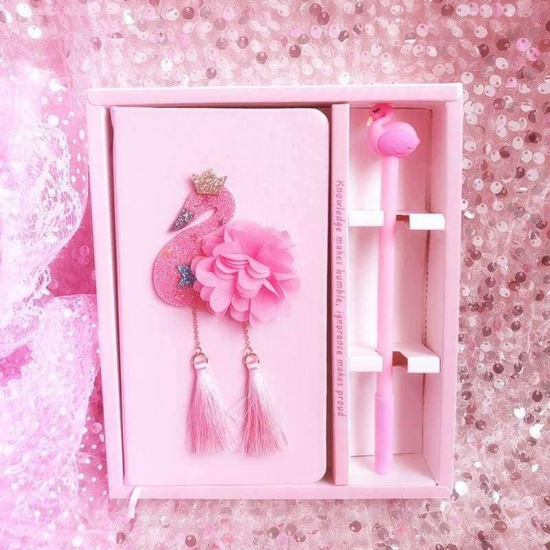 Planet Gates Girl Heart Dream Girl Lovely Pink Notebook Flamingo Shining Flowers Creative Wind Notebooks Office Stationery School Writing Pad