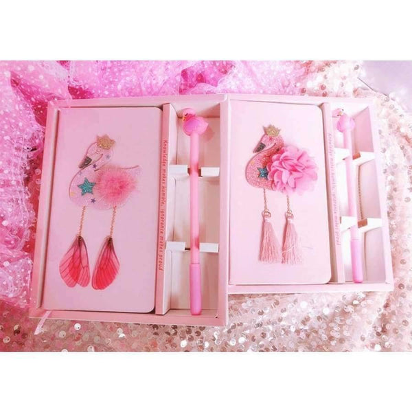 Planet Gates Girl Heart Dream Girl Lovely Pink Notebook Flamingo Shining Flowers Creative Wind Notebooks Office Stationery School Writing Pad