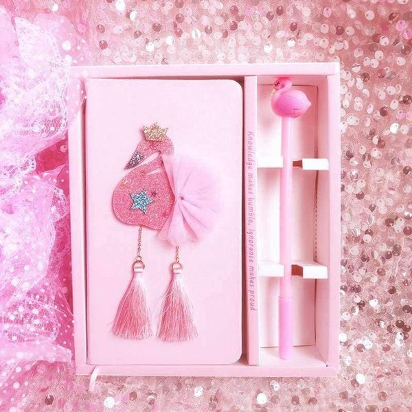 Planet Gates Girl Heart Dream Girl Lovely Pink Notebook Flamingo Shining Flowers Creative Wind Notebooks Office Stationery School Writing Pad