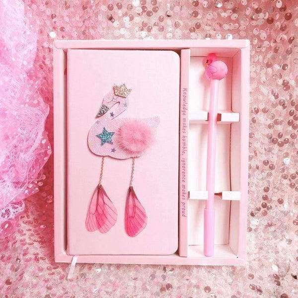 Planet Gates Girl Heart Dream Girl Lovely Pink Notebook Flamingo Shining Flowers Creative Wind Notebooks Office Stationery School Writing Pad