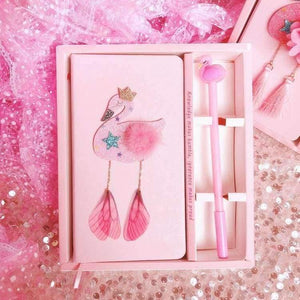 Planet Gates Girl Heart Dream Girl Lovely Pink Notebook Flamingo Shining Flowers Creative Wind Notebooks Office Stationery School Writing Pad