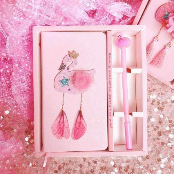 Planet Gates Girl Heart Dream Girl Lovely Pink Notebook Flamingo Shining Flowers Creative Wind Notebooks Office Stationery School Writing Pad