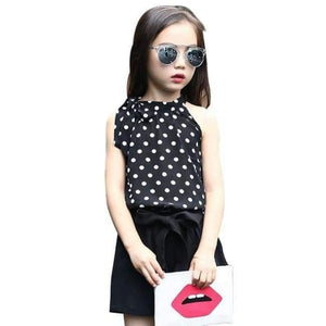 Planet Gates Girl suit / 7 Teenage Girls Clothing Sets Summer Girls Clothes Chiffon Sleeveless Top +Shorts Printed Pattern Kids Clothes Children Clothing