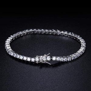 Planet Gates Girl white color 3.0mm cubic zironia tennis bracelet for women 7.5 inches 3 options charm silver color bracelet gift