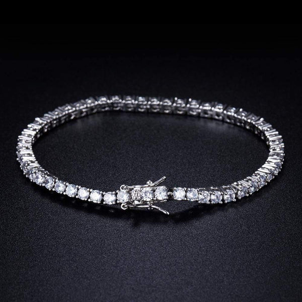 Planet Gates Girl white color 3.0mm cubic zironia tennis bracelet for women 7.5 inches 3 options charm silver color bracelet gift