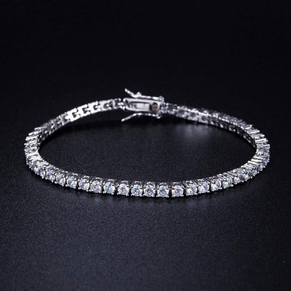 Planet Gates Girl white color 3.0mm cubic zironia tennis bracelet for women 7.5 inches 3 options charm silver color bracelet gift