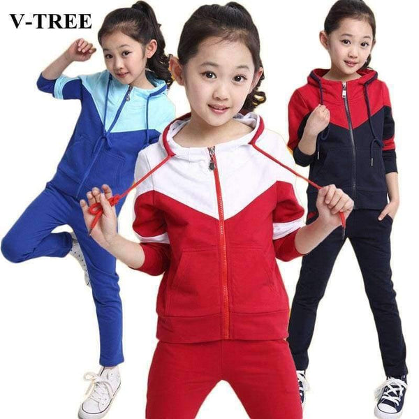Planet Gates Girls Clothing Sets Zipper Coat+pants Sport Suit For Teenagers Splice Girls School Uniform Kids Tracksuit 10 12 Years