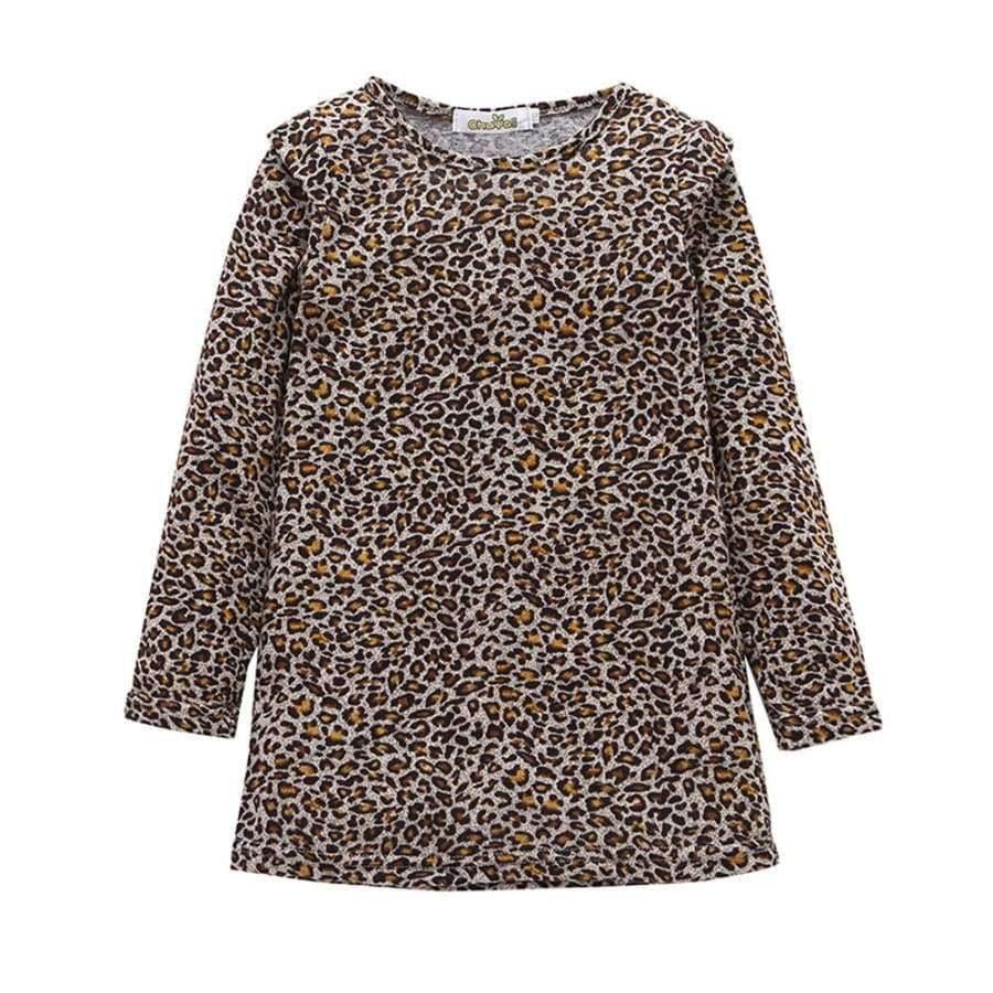 Planet Gates Girls dress Fashion vestido infantil Baby Girl children clothing Leopard Long Sleeve Princess Party Dress