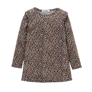 Planet Gates Girls dress Fashion vestido infantil Baby Girl children clothing Leopard Long Sleeve Princess Party Dress