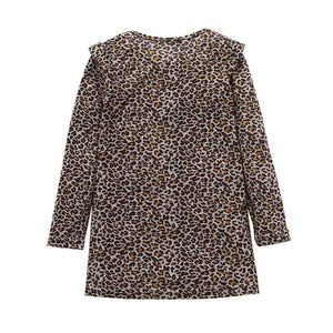 Planet Gates Girls dress Fashion vestido infantil Baby Girl children clothing Leopard Long Sleeve Princess Party Dress